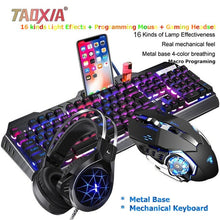 Load image into Gallery viewer, Mechanical Keyboard And Mouse Headset Three-piece Suit Desktop Computer Notebook Gaming Peripherals Home Internet Cafes E-sports