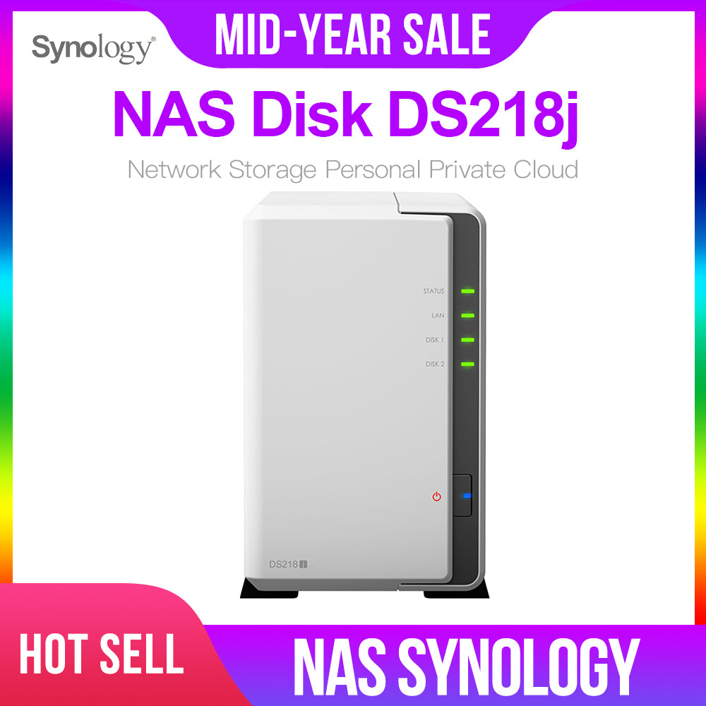 Synology  Original NAS Disk Station DS218j 2-bay Diskless nas Server nfs Network Storage Cloud storage 2 Years Warranty