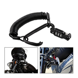 1 Pc Anti-thef Tough Motorcycle Helmet Lock with Black Combination Pin Locking Carabiner Device Motorbike Accessories