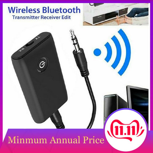 2 in 1 Bluetooth 5.0 Transmitter Receiver TV PC Car Speaker 3.5mm AUX Hifi Music Audio Adapter/Headphones Car/Home Stereo Device