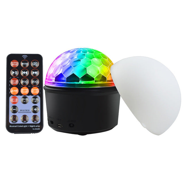 Mini Disco Lights USB DJ Bluetooth Music Speacker 9 Different Colors RGB Projector Lamp with for KTV Party Birthday Christmas