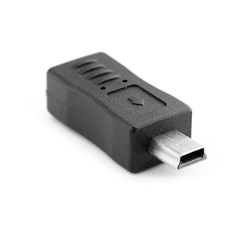 1 PC Black Micro USB Female to Mini USB Male Adapter Charger Converter Adaptor