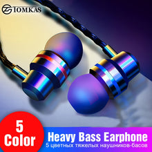 Load image into Gallery viewer, TOMKAS Wired Earbuds Headphones 3.5mm In Ear Earphone Earpiece With Mic Stereo Headset 5 Color For Samsung Xiaomi Phone Computer