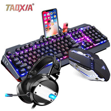 Load image into Gallery viewer, Mechanical Keyboard And Mouse Headset Three-piece Suit Desktop Computer Notebook Gaming Peripherals Home Internet Cafes E-sports