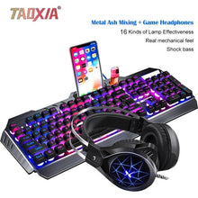 Load image into Gallery viewer, Mechanical Keyboard And Mouse Headset Three-piece Suit Desktop Computer Notebook Gaming Peripherals Home Internet Cafes E-sports