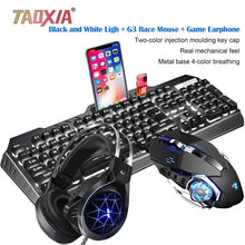 Load image into Gallery viewer, Mechanical Keyboard And Mouse Headset Three-piece Suit Desktop Computer Notebook Gaming Peripherals Home Internet Cafes E-sports