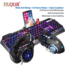 Load image into Gallery viewer, Mechanical Keyboard And Mouse Headset Three-piece Suit Desktop Computer Notebook Gaming Peripherals Home Internet Cafes E-sports